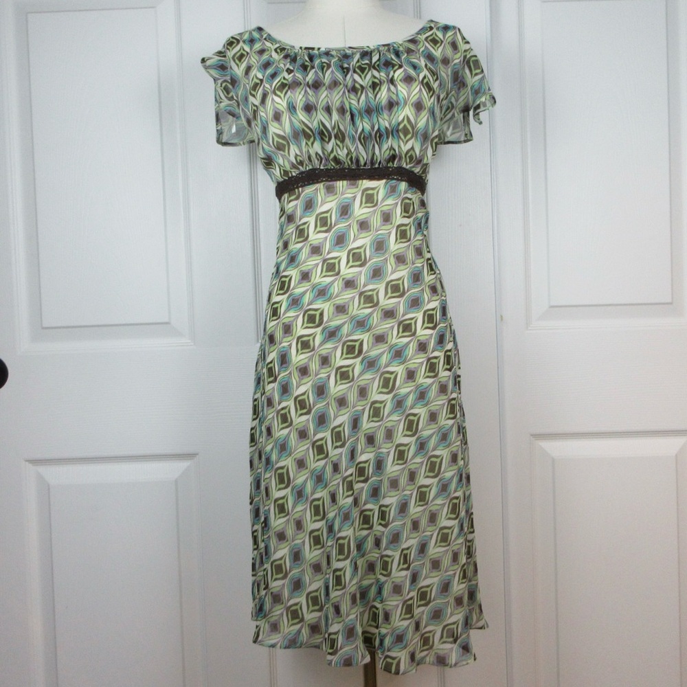 Dorby vintage Chic Diamond Pattern Midi Dress